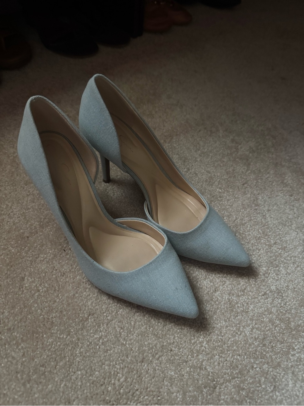 Classic Pointed-Toe Women's Pumps in Denim blue